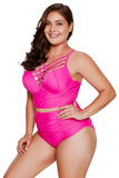 Poshoot-(M-3XL) Cross-Chest Tankini Set