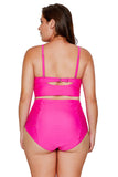 Poshoot-(M-3XL) Cross-Chest Tankini Set