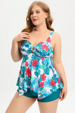 Poshoot-(L-5XL) Plus Size Tankini Swimsuit