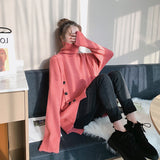 fall outfits 2024 Internet Celebrity Korean Style Lazy Sweater Women's Autumn and Winter New Solid Color Loose Pullover Turtleneck Thick Sweater Fashion