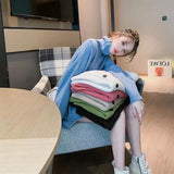 fall outfits 2024 Internet Celebrity Korean Style Lazy Sweater Women's Autumn and Winter New Solid Color Loose Pullover Turtleneck Thick Sweater Fashion