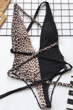 Poshoot-Leopard Criss Cross One Piece Swimwear