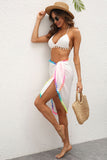 Poshoot-Tassel Patched Irregular One Piece Beach Skirt