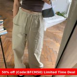 uggs Summer 2024 American Hot Girl Casual Pants plus Size Chubby Girl High Waist Loose Wide Leg Pants