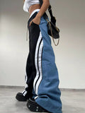 Poshoot Vintage Retro Contrast Stripe Sweatpants