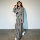 Poshoot Outfit Women's New Fashion Loose Long Sleeve Shirt Vest Long Skirt Two-piece Set Shirt Dress Suit Club Clothing