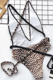 Poshoot-Leopard Criss Cross One Piece Swimwear