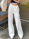 Poshoot Drawstring Loose Cargo Wide Leg Pants