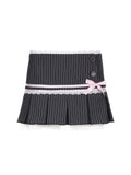 Poshoot nye outfits party outfits Sweetown Contrast Lace Bow Stripe Y2K Mini Pleated Skirt Women Button Up Low Waist A Line Cute Kawaii Sweet Ballet Preppy Skirts