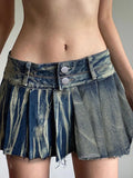 Poshoot-Vintage Blue Low Rise Denim Skirt