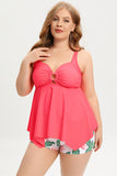 Poshoot-(L-5XL) Plus Size Tankini Swimsuit