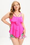 Poshoot-(L-5XL) Plus Size Tankini Swimsuit