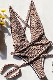 Poshoot-Leopard Criss Cross One Piece Swimwear