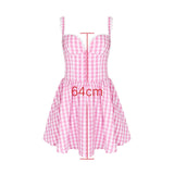 Poshoot outfit Sexy Summer Mini Plaid Dress New Arrivals V Neck Spaghetti Strap Dress Fluffy Skirt  A Line Women's Clothing