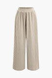 Poshoot Retro Tan Solid Pleated Wide Leg Pants