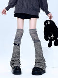 Poshoot Gothic Streetwear Sock Y2K Legging women Knit Sock Femme Flared Leg Buckle Or Chain Knits Foot Cover Gothic Emo Girl Sweet cloth