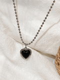 Poshoot 2pcs Heart Pendant Necklace