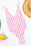 Poshoot-Stripe One Piece Swimsuit