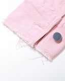 Poshoot-Pinky Patchwork Denim Jacket