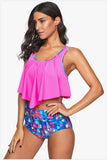 Poshoot-Ruffled High Waist Tankinis