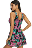 Poshoot-(S-3XL) Floral High Waist Tankini 2 Piece Set