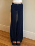 Poshoot Dark Vintage High Rise Flared Straight Leg Pants