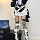 Poshoot Harajuku Kawaii Ruched Ruffles Cake Skirts Spring Fashion All-match White Shorts  Y2k E-Girl High Waist Faldas Mujer