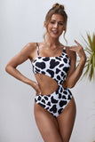 Poshoot-Tummy Control Cow Print Swimsuit