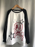 Poshoot Autumn Winter Y2K Subculture Tshirt Long Sleeve Faux Two Piece Harajuku Loose Punk Tees Casual Rock Emo Grunge Aesthetic Tops