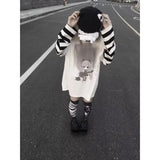 Poshoot Autumn Winter Y2K Subculture Tshirt Long Sleeve Faux Two Piece Harajuku Loose Punk Tees Casual Rock Emo Grunge Aesthetic Tops