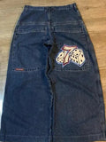 Poshoot Vintage 2000's Embroidery Hip Hop Street Boyfriend Jeans