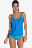 Poshoot-Striped Swimsuit With Double Layer Lining