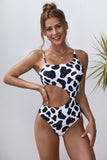 Poshoot-Tummy Control Cow Print Swimsuit