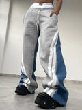 Poshoot Vintage Retro Contrast Stripe Sweatpants