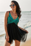 Poshoot-Polka Dot Print Tankini Set