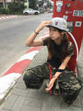 Poshoot Retro High Street Camouflage Pocket Cropped Jeans Baggy Jeans Women Harajuku Style Hip Hop Y2k Loose Cropped Jeans Streetwear