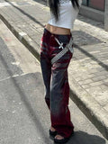 Poshoot Trendy Street Straight Wide Leg Pants Fashion High Street Baggy Jeans Harajuku Style Hip Hop Y2k Trousers Y2k Pants Streetwear