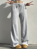 Poshoot Solid Color 2000s Lace Up Sweatpants