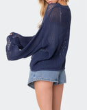 Poshoot-Star Jacquard Long Sleeve Knit Top