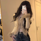 Poshoot Women's Cardigan Sweater Y2K Girl Punk Hip Hop Street Wool Knit  Loose Gothic Top long sleeve Cardigans mujer