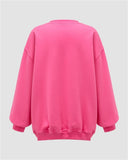 Poshoot-Soild Color Crew Sweatshirt