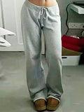 Poshoot Solid Color 2000s Lace Up Sweatpants