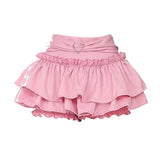 Poshoot Japanese Ruffled Mini Pleated Skirt Cute and Sweet High-waisted A-line Skirt American Retro Fashion Y2k Skirt Women Clothing