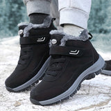 Poshoot Christmas Thanksgiving Gifts Women's Waterproof Nonslip Outdoor Sneakers Black Winter Thermal Insulated Shoes Women's Footwear