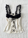 Poshoot Y2k Sexy 2024 Summer Clothes Crop Top Corset Coquette Bow Lace Sling White Tube Tank Tops Kawaii Cute Japanese Women Camis Tanks