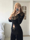 Poshoot Detachable Leopard Print Fur Collar Tops Mujer Autumn Winter New Slim Fit Sweaters  Black Long Sleeve Cardigan Women