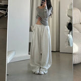 Poshoot American Retro Sports Loose Casual Pants Fashionable Street Loose Sweatpants Harajuku Hip Hop Y2k Trousers Streetwear Women