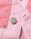 Poshoot-Pinky Patchwork Denim Jacket