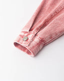 Poshoot-Pinky Retro Pattern Denim Jacket