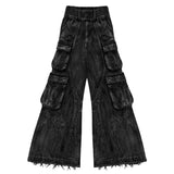 Poshoot Fashionable Street Trend Multi-Pocket Straight Leg Jeans American Retro Multi-pocket Loose JeansHarajuku Hip Hop Y2k Trousers